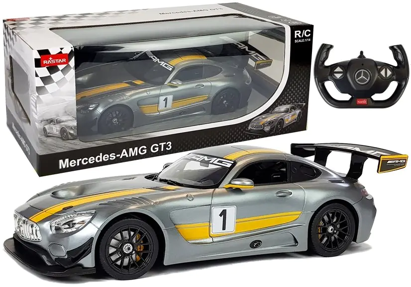 ⁨Auto R/C Mercedes AMG GT3 Rastar 1:14 Szare na pilota⁩ w sklepie Wasserman.eu