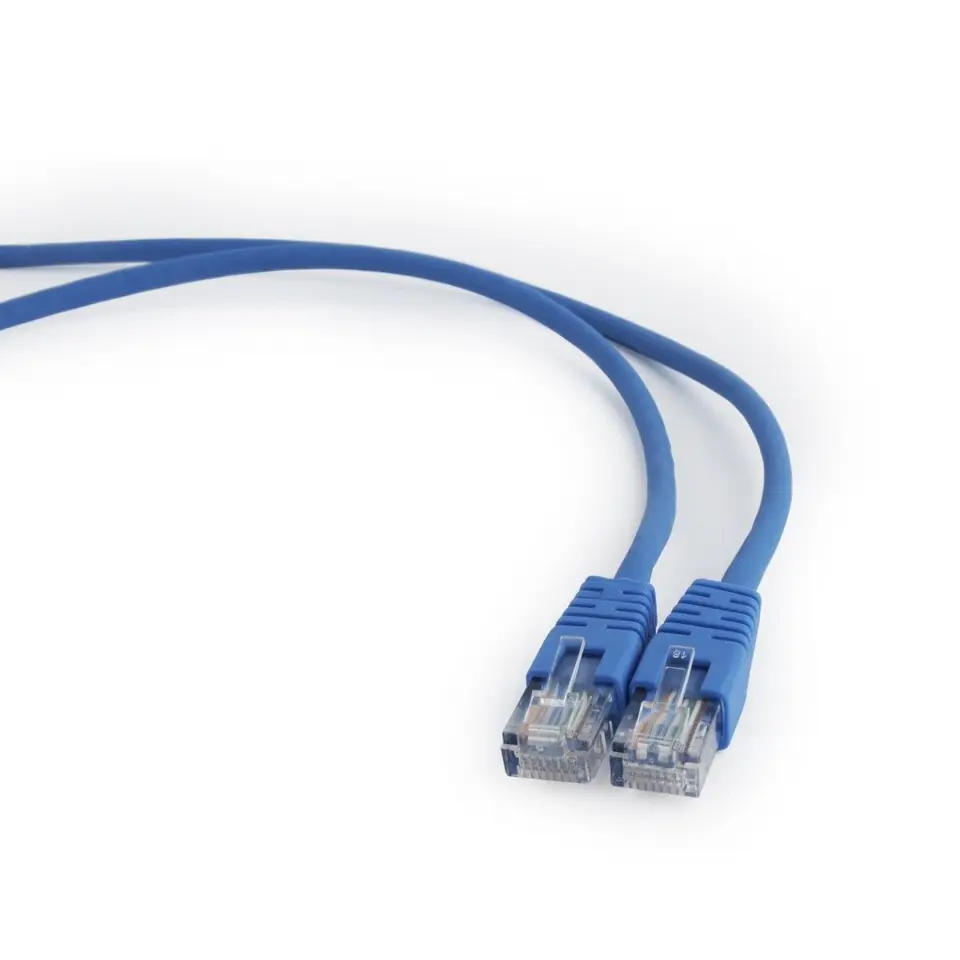 ⁨Patch cord kat.5e osłonka zalewana 5M niebieski⁩ w sklepie Wasserman.eu