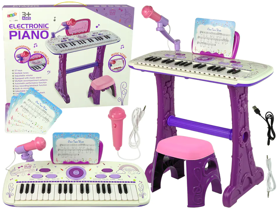 ⁨Electric Piano Keyboard for Kids Pink Notes USB⁩ at Wasserman.eu