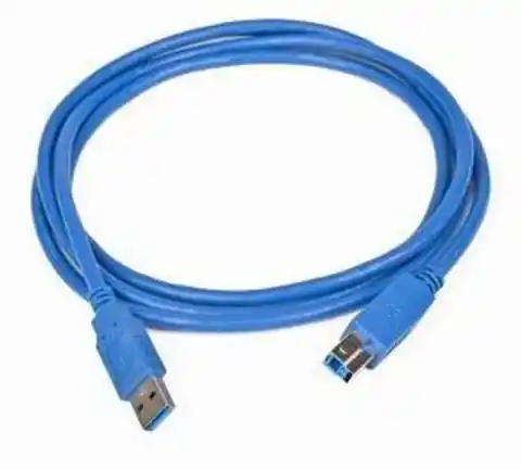 ⁨Kabel USB 3.0 typu AB AM-BM  3m niebieski⁩ w sklepie Wasserman.eu