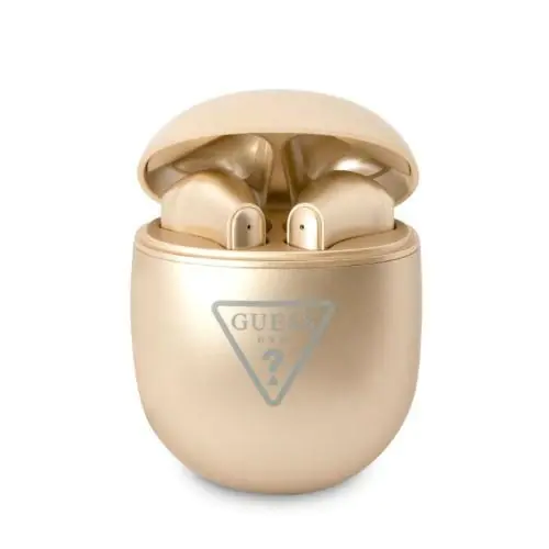 Guess Bluetooth headphones GUTWST82TRD TWS + docking station gold/gold Triangle Logo at Wasserman.eu