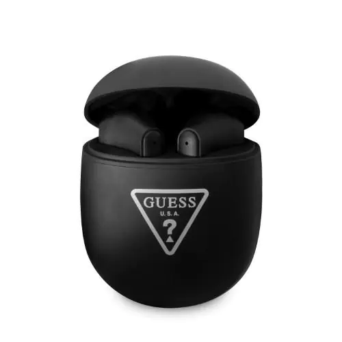 ⁨Guess słuchawki Bluetooth GUTWST82TRK TWS + stacja dokująca czarny/black Triangle Logo⁩ w sklepie Wasserman.eu