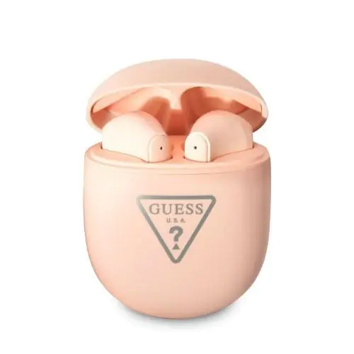 Guess Bluetooth headphones GUTWST82TRP TWS + docking station pink/pink Triangle Logo at Wasserman.eu