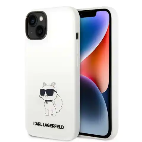 ⁨Karl Lagerfeld KLHMP14SSNCHBCH iPhone 14 6,1" hardcase white/white Silicone Choupette MagSafe⁩ at Wasserman.eu