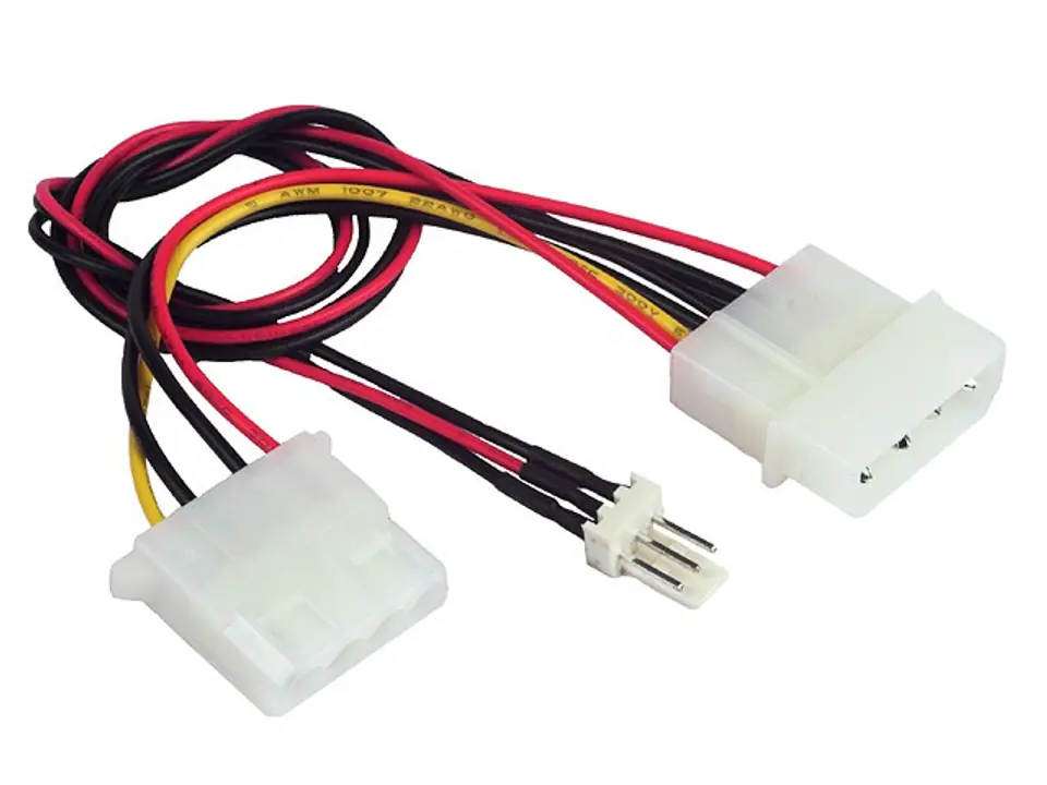 ⁨Kabel rozdzielacz zasilania 2xMOLEX/1x3PIN dla wentylatora⁩ w sklepie Wasserman.eu