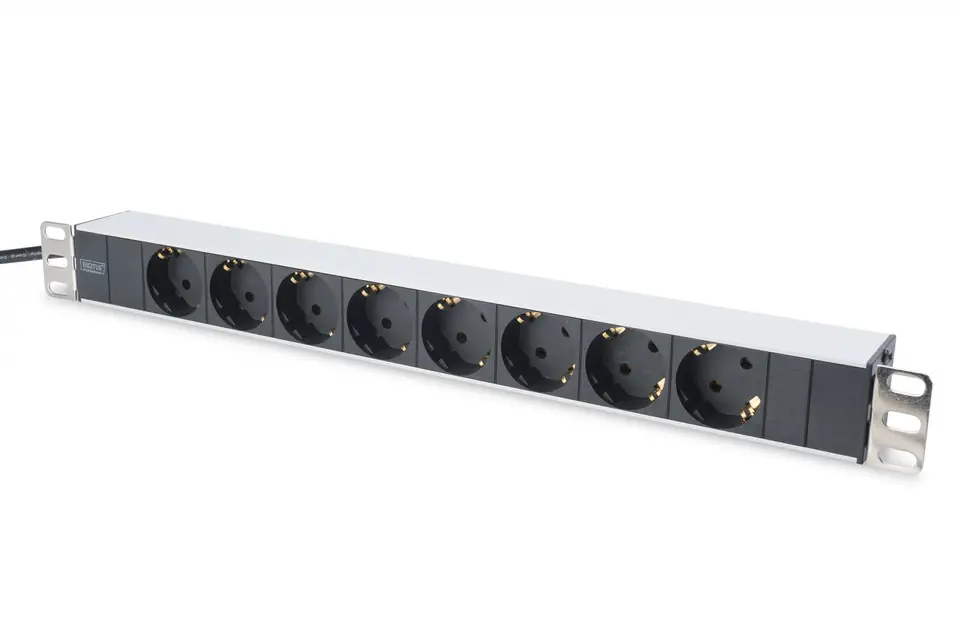 ⁨Power strip PDU 19 ", 1U, 8 sockets, power: 16A, 4000W, aluminum, 2m⁩ at Wasserman.eu