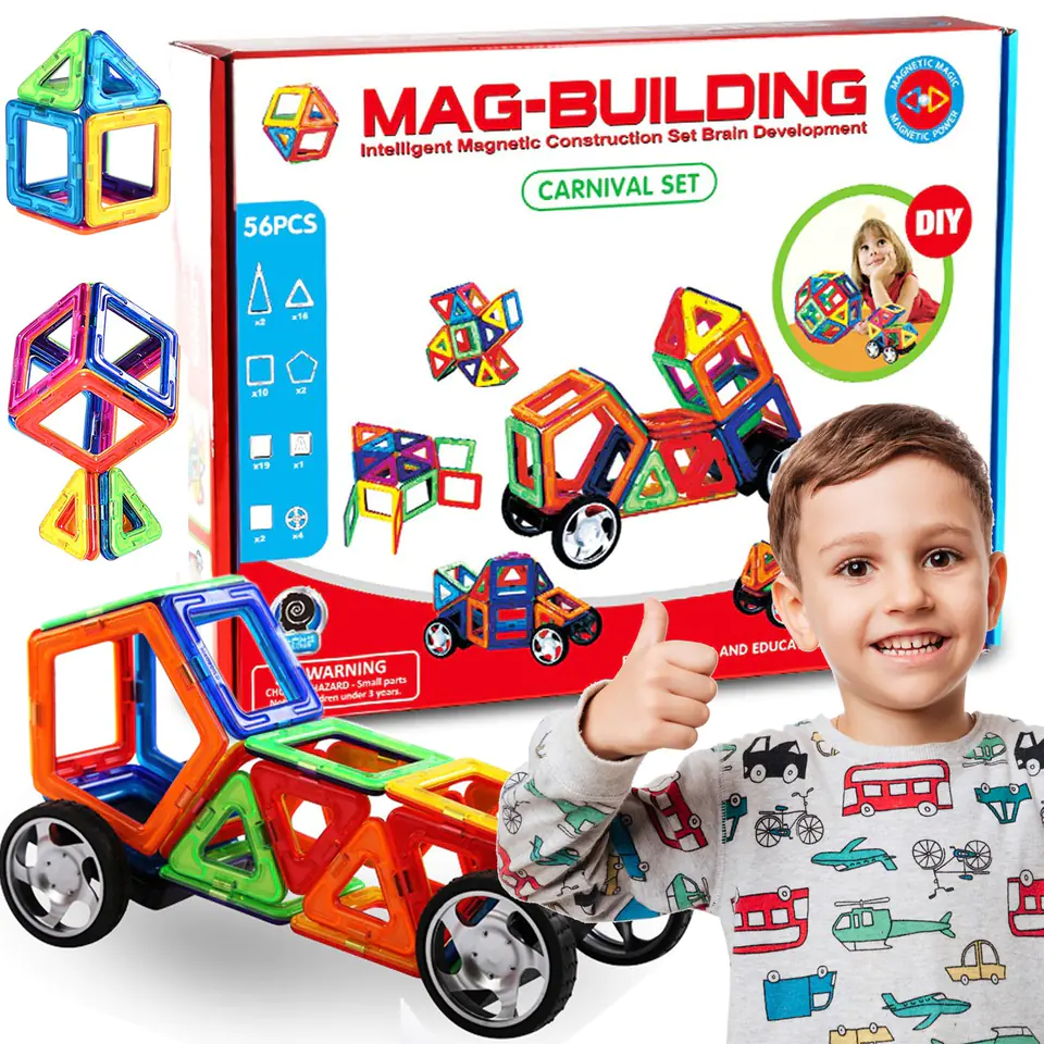 ⁨Magnetic blocks construction set 56 el. 628⁩ at Wasserman.eu