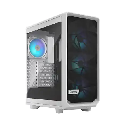 ⁨Fractal Design Meshify 2 Compact RGB White TG Clear, Mid-Tower, Power supply included No⁩ at Wasserman.eu