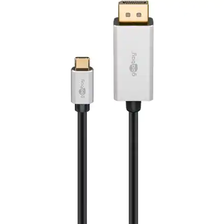 ⁨Goobay USB-C to DisplayPort Adapter Cable 60176 2 m, Silver/Black, DisplayPort, Type-C⁩ w sklepie Wasserman.eu