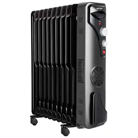 ⁨Oil heater with thermo fan MPM MUG-21 Black⁩ at Wasserman.eu