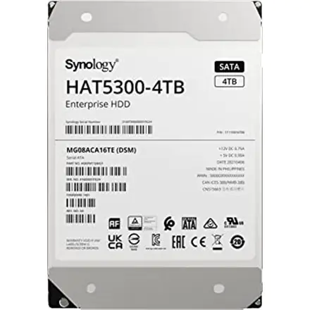 ⁨Synology HAT5300-4T internal hard drive 3.5" 4000 GB Serial ATA III⁩ at Wasserman.eu