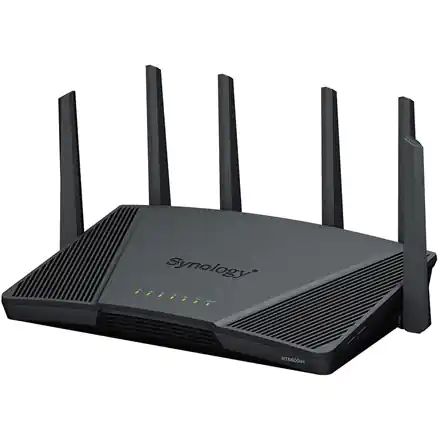 ⁨Synology RT6600ax Router WiFi6 1xWAN 3xGbE 1x2.5Gb wireless router Tri-band (2.4 GHz / 5 GHz / 5 GHz) 4G Black⁩ at Wasserman.eu