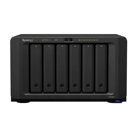 ⁨Synology Tower NAS DS1621+ do 6 HDD/SSD Hot-Swap, Ryzen V1500B Quad Core, częstotliwość procesora 2,2 GHz, 4 GB, DDR4, RAID 0,1,⁩ w sklepie Wasserman.eu