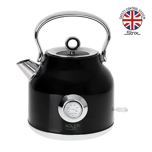 ⁨AD 1346 Black Electric kettle with thermometer 1,7l strix⁩ at Wasserman.eu