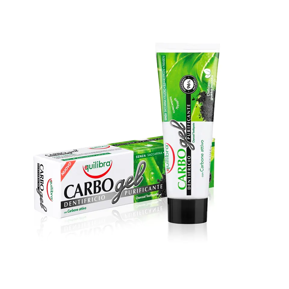 ⁨Equilibra Carbo Gel Charcoal Toothpaste pasta do zębów z aktywnym węglem 75ml⁩ w sklepie Wasserman.eu
