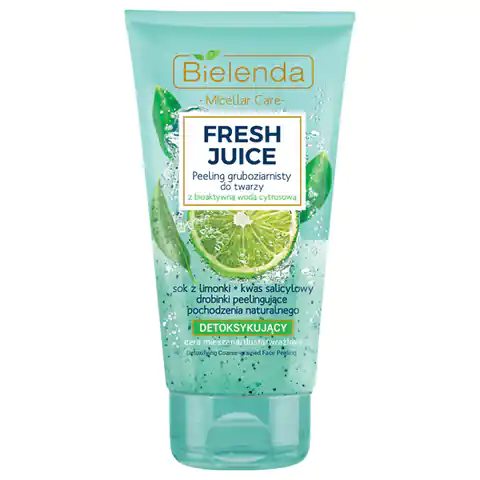 ⁨Bielenda Fresh Juice peeling gruboziarnisty detoksykujący z wodą cytrusową Limonka 150g⁩ w sklepie Wasserman.eu