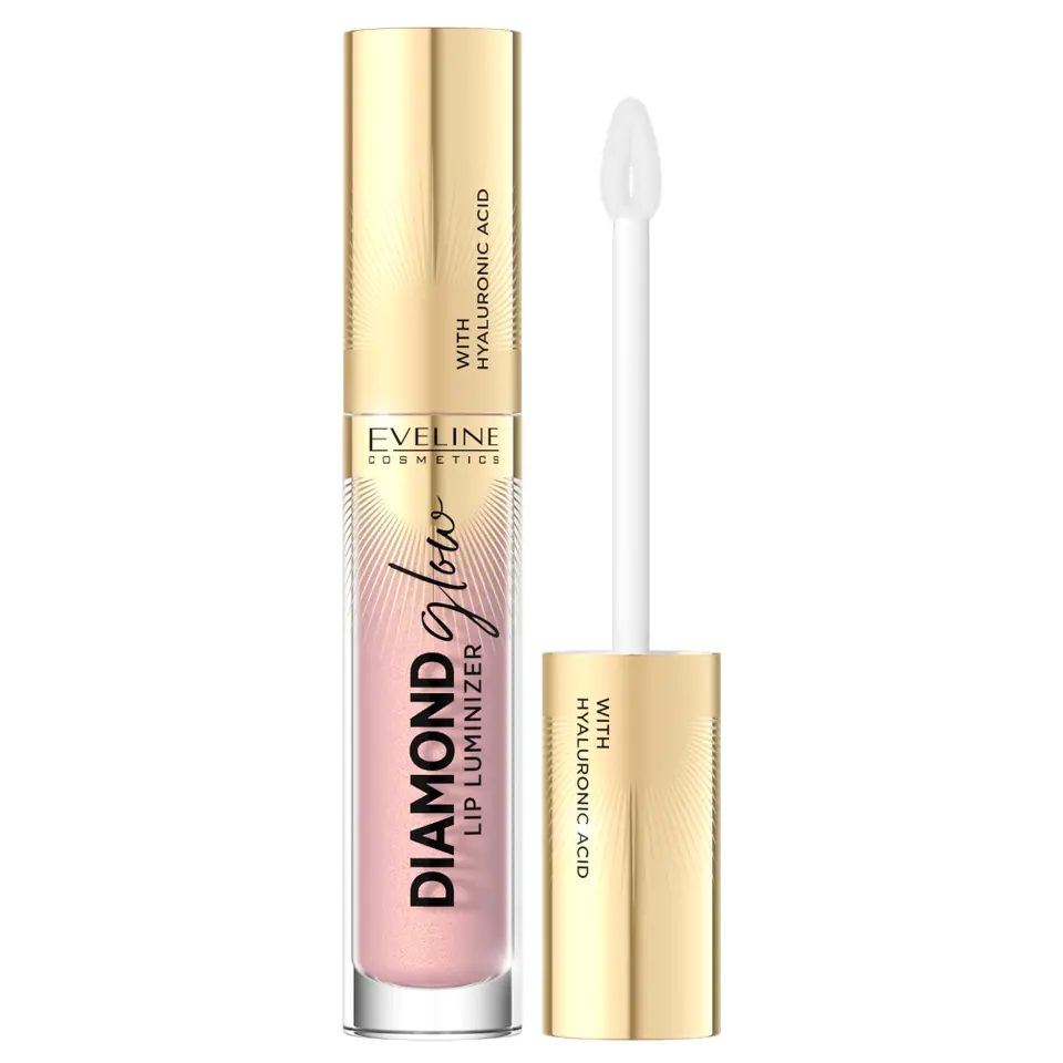 ⁨Eveline Diamond Glow Lip Luminizer Błyszczyk do ust z kwasem hialuronowym nr 03 4.5ml⁩ w sklepie Wasserman.eu