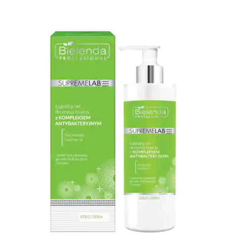 ⁨Bielenda Professional SupremeLab Sebio Derm mild face wash gel with antibacterial complex 200g⁩ at Wasserman.eu
