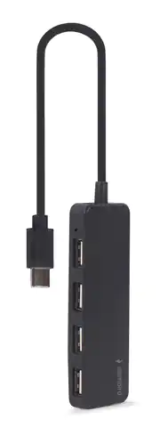 ⁨Gembird Hub USB-C 4-Portowy (czarny)⁩ w sklepie Wasserman.eu