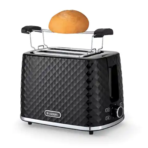 ⁨TO280C ELDOM Toaster TOSTI, bun rack, defrost system, black⁩ at Wasserman.eu