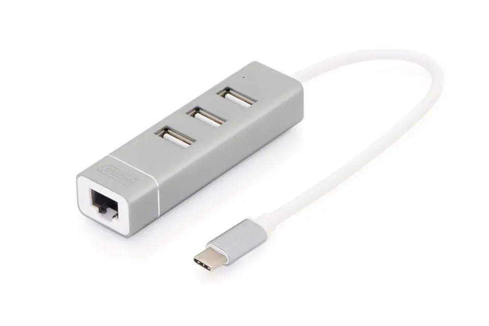 ⁨Hub 3-port USB3.0 Type C Power Supply aluminum⁩ at Wasserman.eu