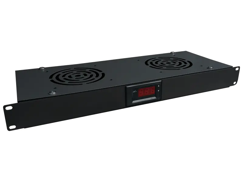 ⁨Panel wentylacyjny 19" 1U, 2 wentylatory, termostat, kolor czarny ALANTEC - ALANTEC⁩ w sklepie Wasserman.eu