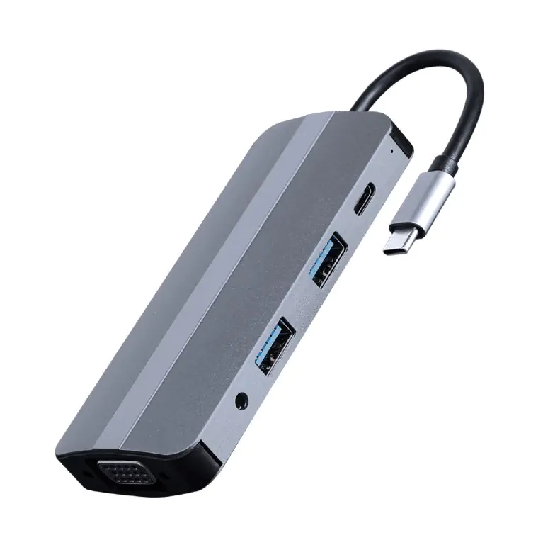 ⁨Adapter USB-C 8in1, HDMI, USB-C, PD, VGA, USB 3.1, 2.0, audio, card reader⁩ at Wasserman.eu
