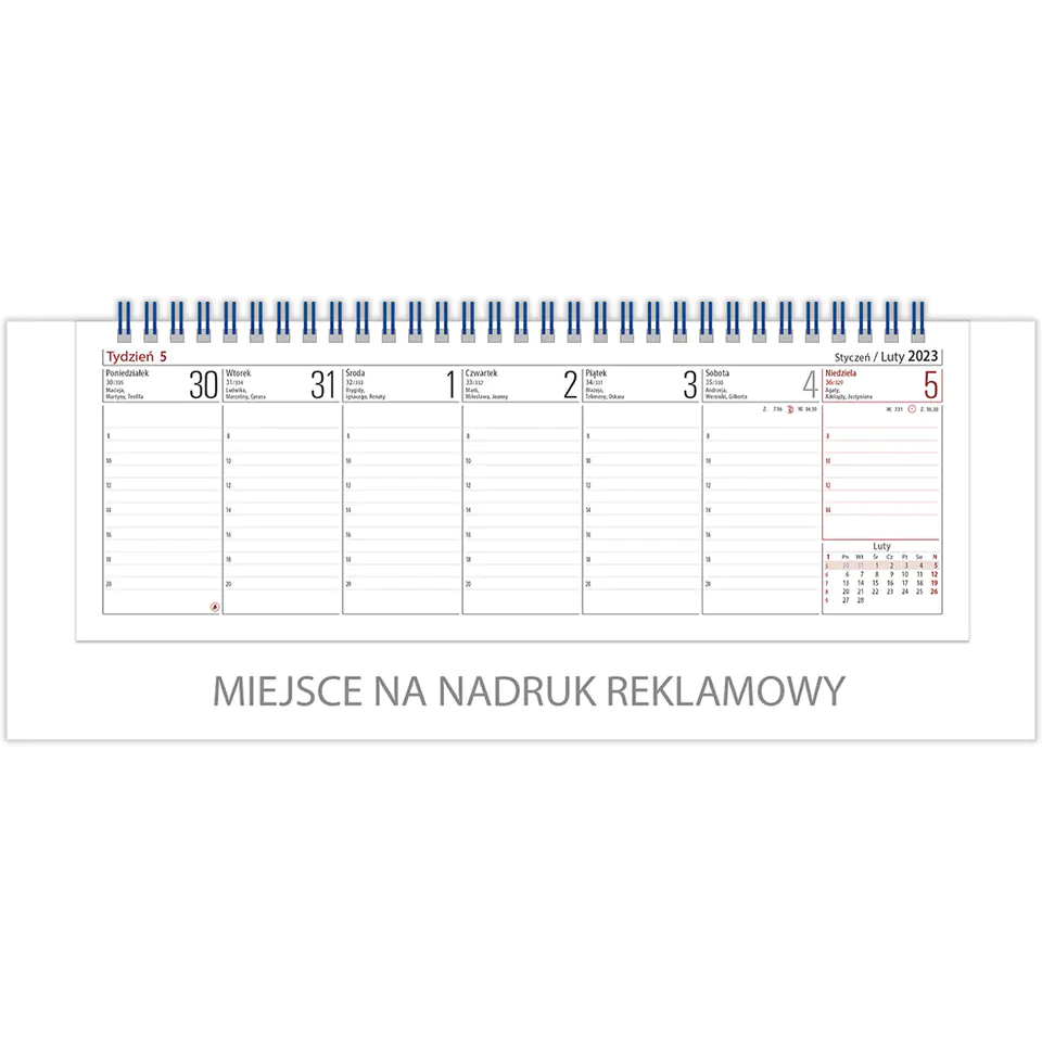 ⁨Kalendarz biurowy VOYAGER (H4b) - biały 268x97mm 2026 TELEGRAPH⁩ w sklepie Wasserman.eu