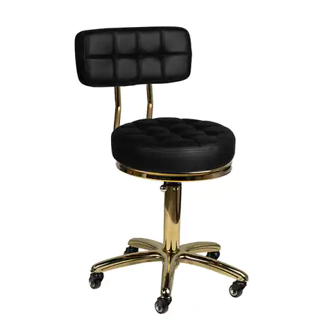 ⁨Cosmetic stool Gold AM-961 black⁩ at Wasserman.eu