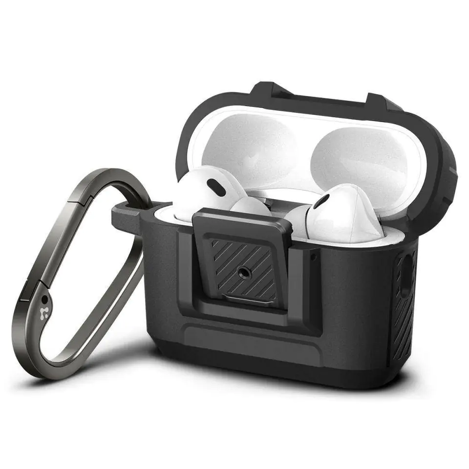 ⁨Case for APPLE AIRPODS PRO Spigen Lock Fit Matte black⁩ at Wasserman.eu