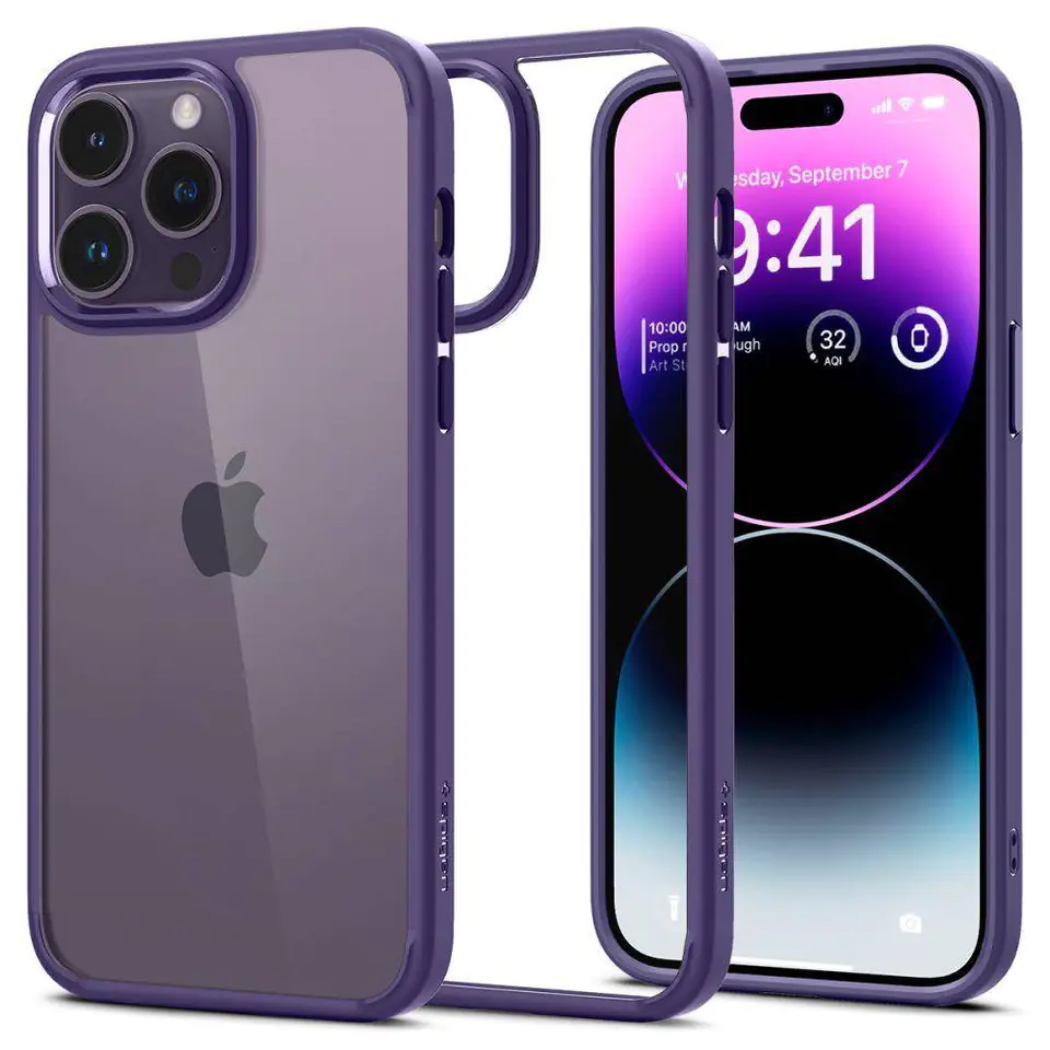 ⁨Etui IPHONE 14 PRO Spigen Ultra Hybrid Crystal fioletowe⁩ w sklepie Wasserman.eu