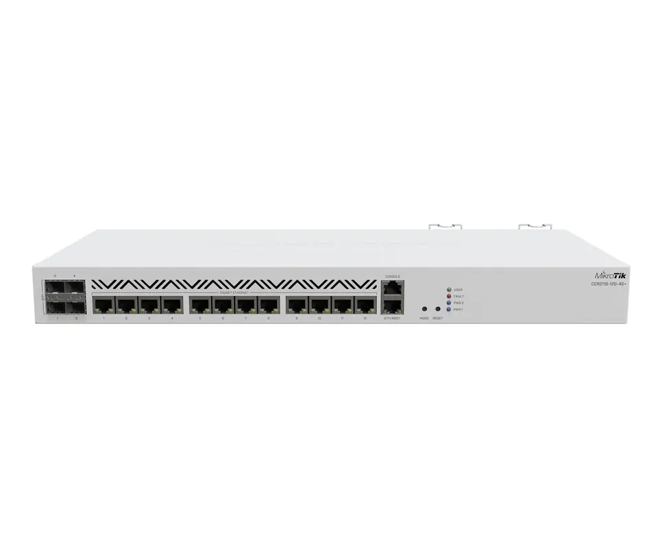 ⁨MIKROTIK CCR2116-12G-4S+ CLOUD CORE ROUTER 4X2GHZ, 128MB NAND, 4x 10GE SFP+, 13x 1GE PORTS, 2x AC INPUTS, L6⁩ w sklepie Wasserman.eu