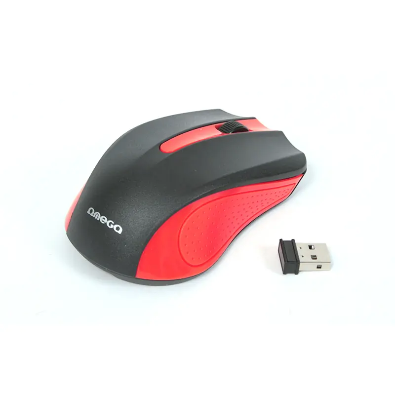 ⁨OMEGA MYSZ BEZPRZEWODOWA MOUSE WIRELESS 1000DPI RED [41795]⁩ w sklepie Wasserman.eu