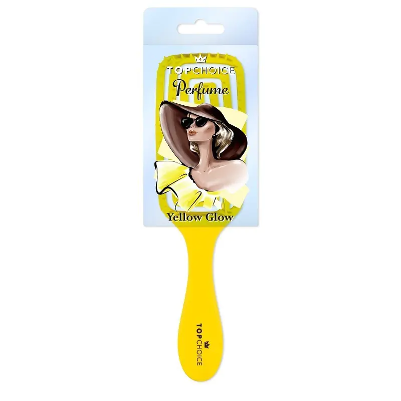 ⁨Top Choice Perfume Yellow Glow Hairbrush - Rectangular (64494) 1pc⁩ at Wasserman.eu