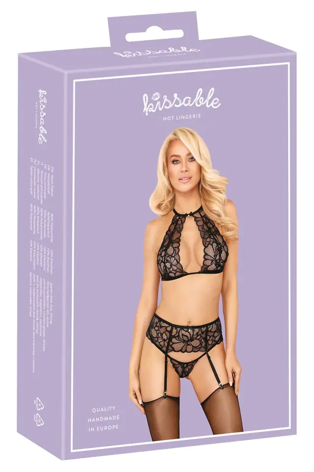 ⁨Lingerie set with garter belt Sonia S/M Kissable⁩ at Wasserman.eu