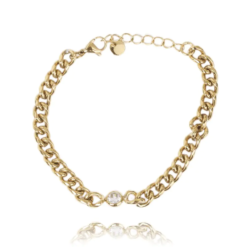 ⁨Hand Bracelet Surgical Steel Gold Plated 14k Gold BST1356⁩ at Wasserman.eu