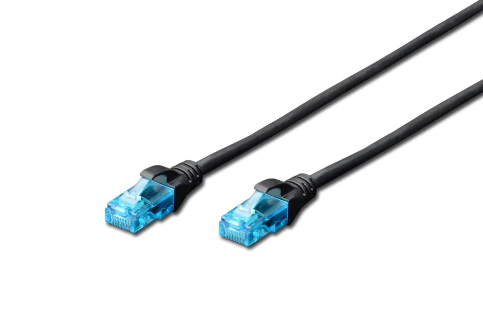 ⁨CAT 5e U-UTP patch cable 10m black⁩ at Wasserman.eu