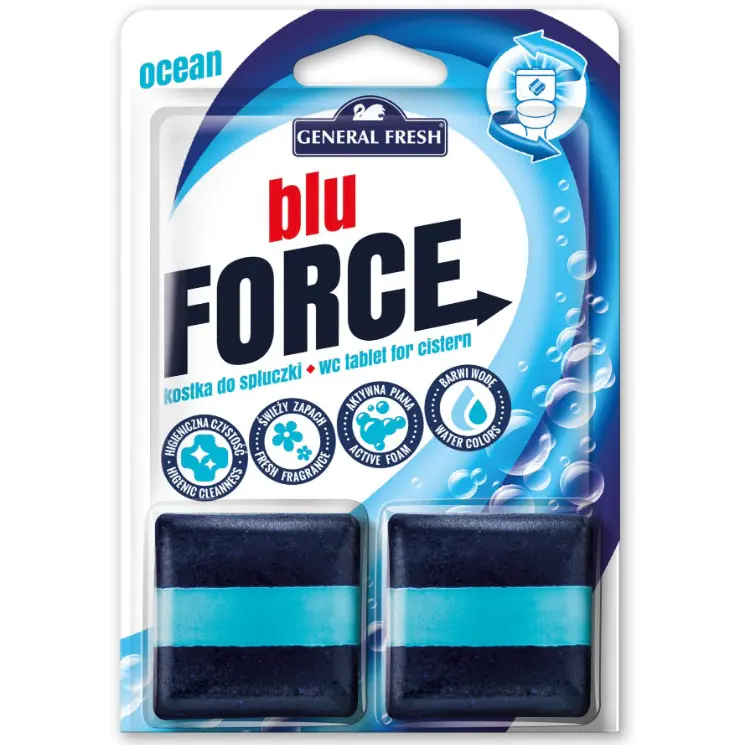 ⁨Kostka do WC BLU FORCE do spłuczki 50g morze (2 sztuki) GENERAL FRESH⁩ w sklepie Wasserman.eu