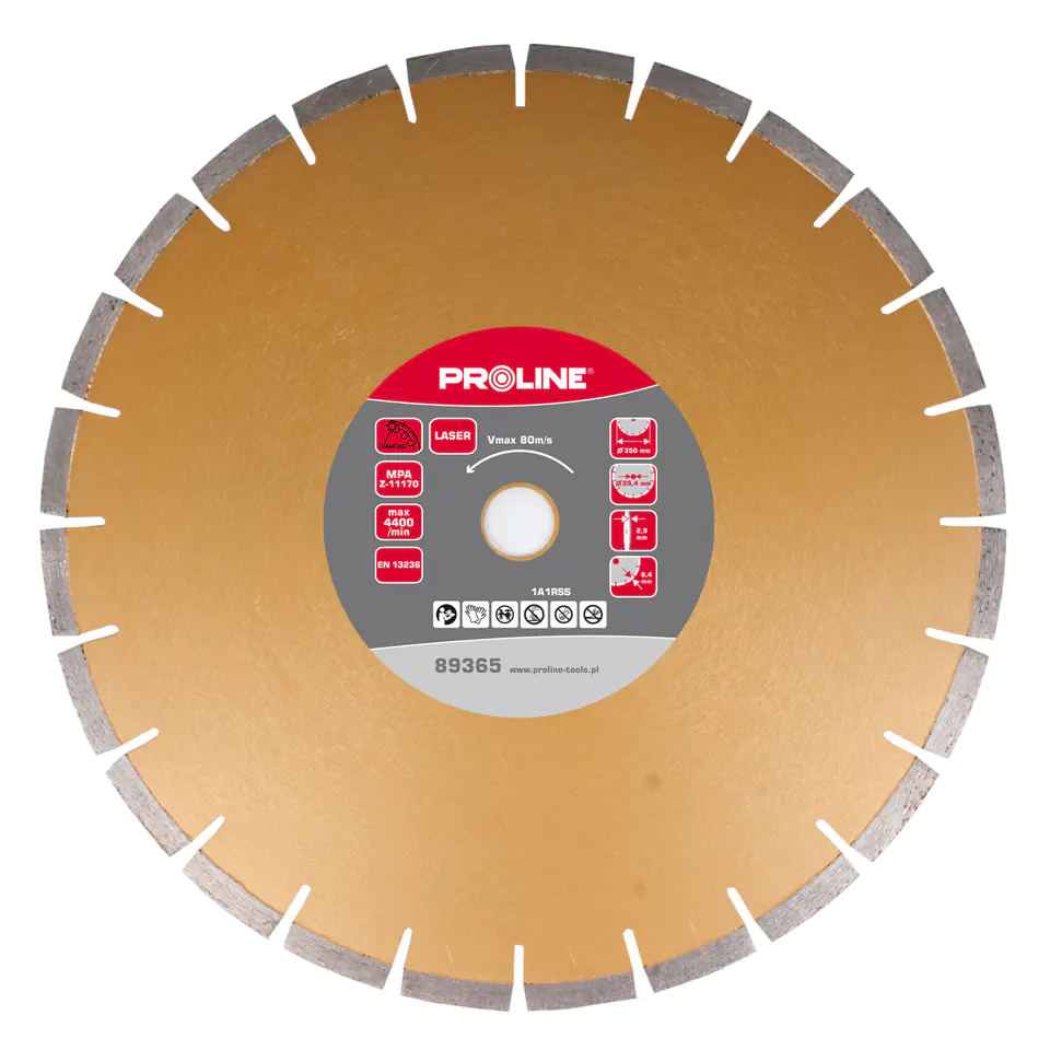 ⁨TARCZA DIAMENTOWA LASER (GRANIT) 350*2.9*8.4*25.4 PROLINE⁩ w sklepie Wasserman.eu