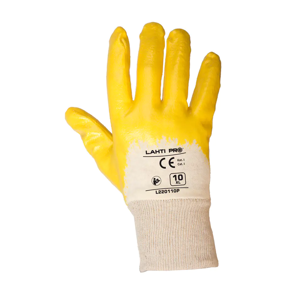 ⁨GLOVES NITRYL YELL-WHITE L220108P, "8", CE, LAHTI⁩ at Wasserman.eu