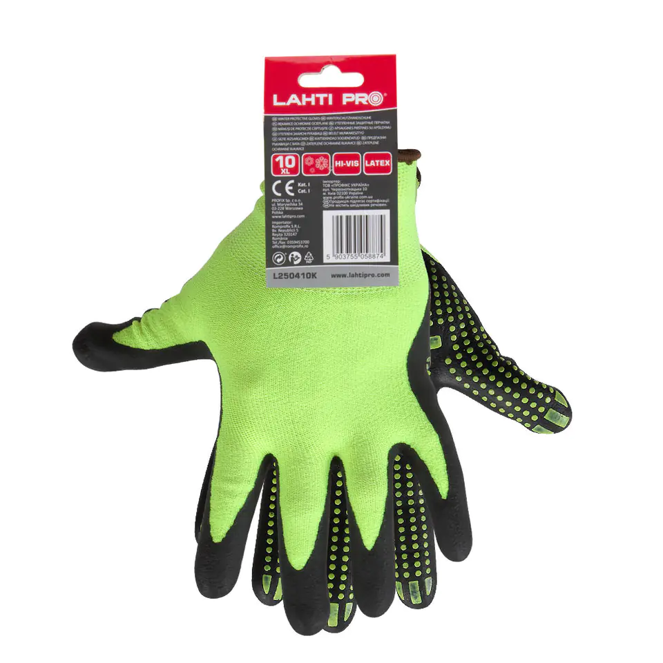 ⁨GLOVES NITRILE YELLOW-BLACK L221409P, CARD, "9", CE, LAHTI⁩ at Wasserman.eu