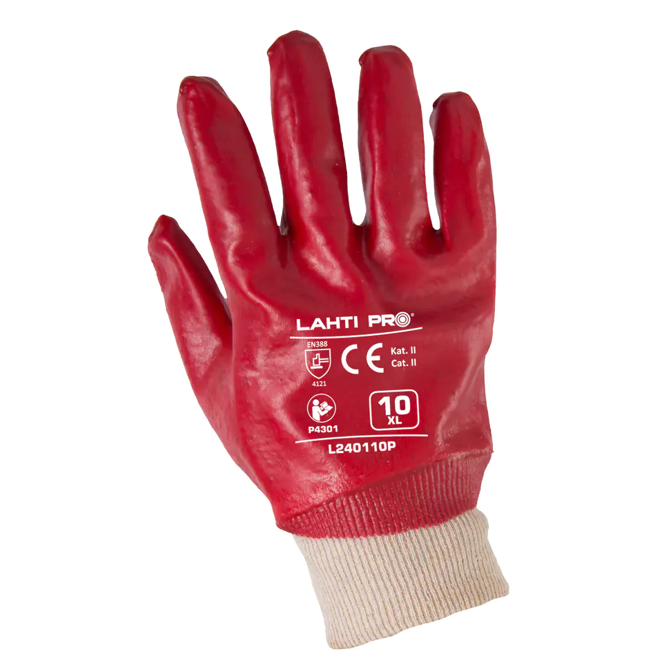 ⁨GLOVES PVC RED L240109P, 12 PAIRS, "9", CE, LAHTI⁩ at Wasserman.eu