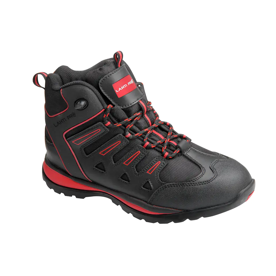 ⁨ANKLE SHOES, LEATH./OXFORD, BLACK-RED, SB SRA,"42",CE, LAHTI⁩ at Wasserman.eu