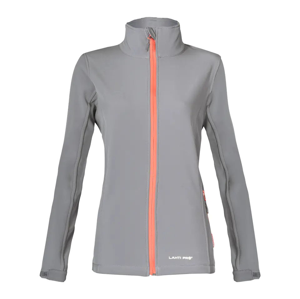 ⁨LADIES' SOFTSHELL JACKET, GREY AND ORANGE, "XL", CE, LAHTI⁩ at Wasserman.eu