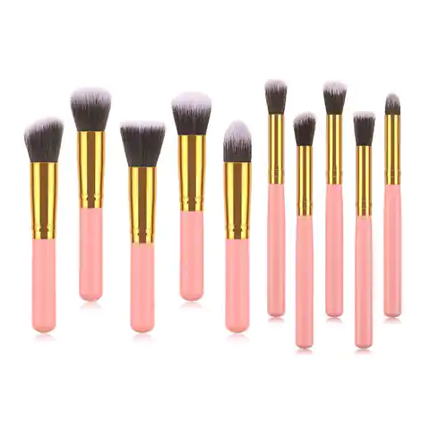 ⁨Makeup brushes set of 10 pcs pink and copper PZ25WZ2⁩ at Wasserman.eu