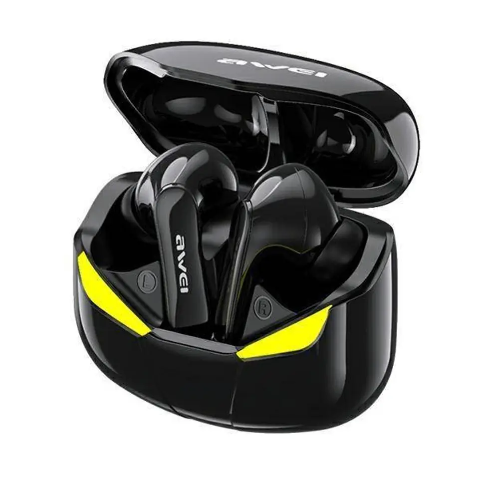 ⁨AWEI słuchawki Bluetooth 5.0 T35 TWS + stacja dokująca gamingowe czarny/black⁩ w sklepie Wasserman.eu
