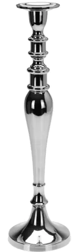 ⁨Świecznik metalowy stylu Glamour srebrny 48cm  Wzór 2⁩ w sklepie Wasserman.eu