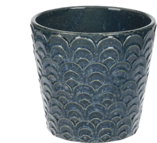 Doniczka osłonka porcelanowa w kolorze granatowym 17x17x15,8cm w sklepie Wasserman.eu