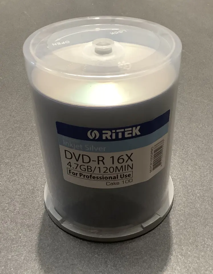 ⁨TRAXDATA RITEK DVD-R 4,7GB 16X PRINTABLE SILVER CAKE*100  907CK100ISPRO⁩ w sklepie Wasserman.eu