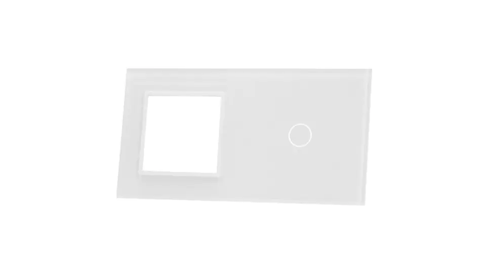 ⁨Livolo WHITE GLASS PANEL 1 + SOCKET SPACE 701G-61⁩ at Wasserman.eu